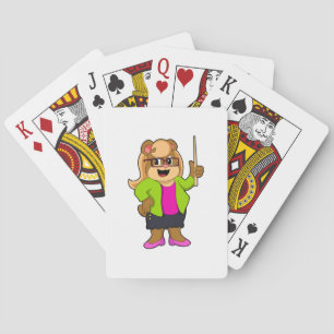Jeu De Cartes Ours comme enseignant avec lunettes