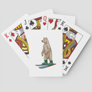 Jeu De Cartes Ours comme skieur avec ski