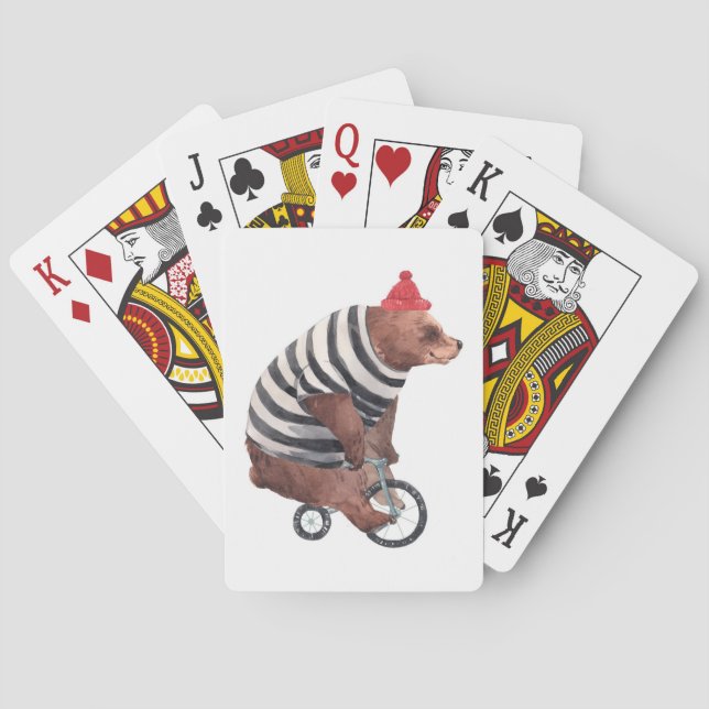 Jeu De Cartes Ours d'amusement de bicyclette (dos)