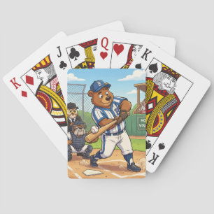 Jeu De Cartes Ours de dessin animé jouant au baseball