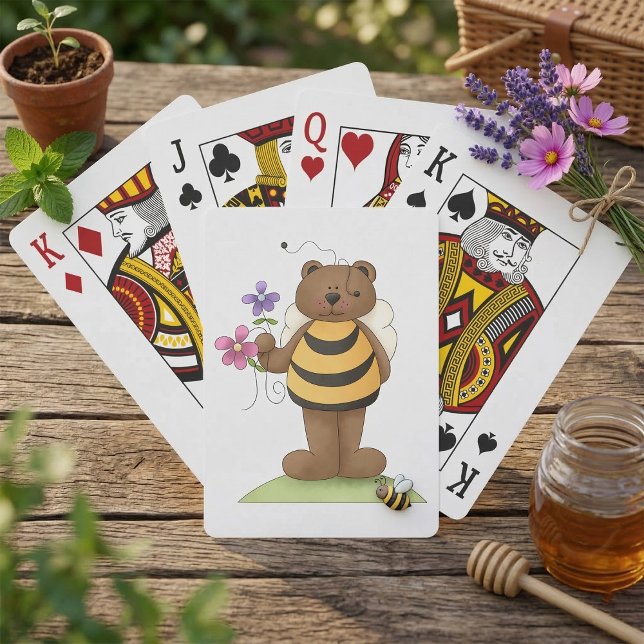 Jeu De Cartes Ours déguisé en bourdon avec des fleurs (Créateur téléchargé)