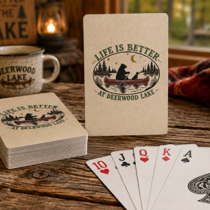 Jeu De Cartes Ours drôle Chien en Canot Lac Deerwood