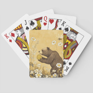 Jeu De Cartes Ours en miel dans une prairie de fleurs sauvages