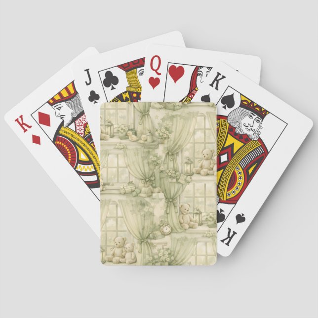 Jeu De Cartes Ours en peluche salle beige neutre de la nurserie  (dos)