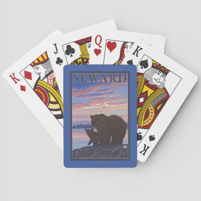 Jeu De Cartes Ours et CUB - Seward, Alaska (dos)