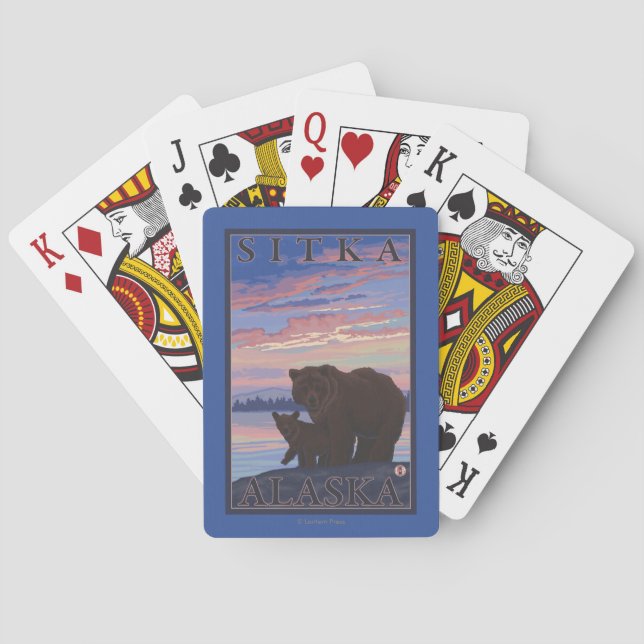 Jeu De Cartes Ours et CUB - Sitka, Alaska (dos)