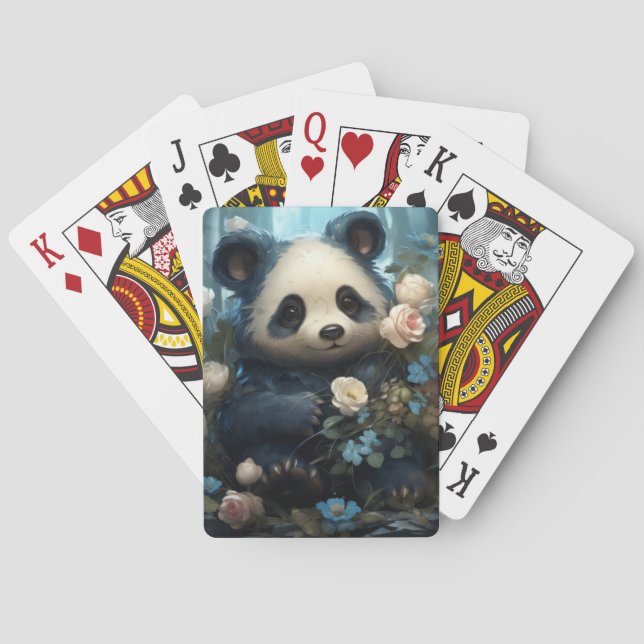 Jeu De Cartes Ours et fleurs de panda adorables (dos)