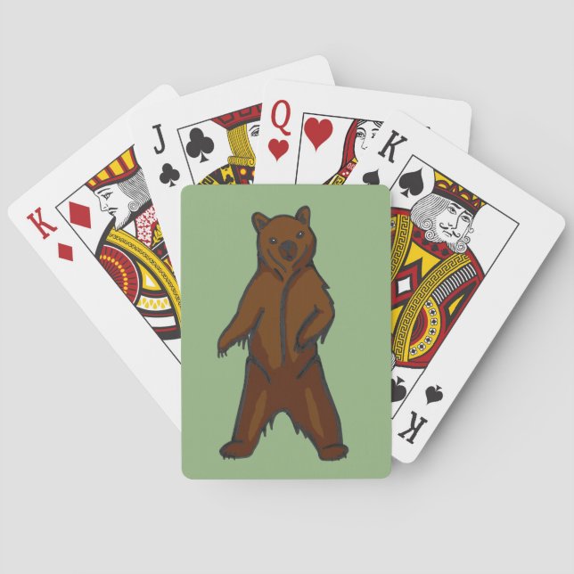 Jeu De Cartes Ours grizzli Brown à main (dos)