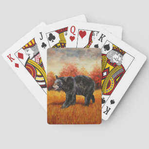 Jeu De Cartes Ours noir en forêt d'automne