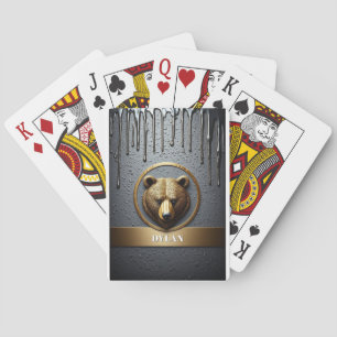 Jeu De Cartes Ours noir et or personnalisable 🐻