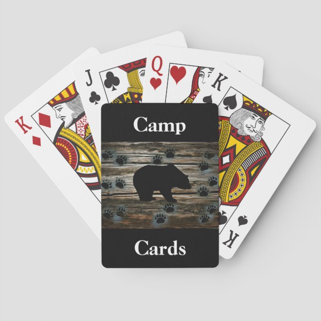 Jeu De Cartes Ours Noir Ours Noir Pâtes Bois Rustique (dos)