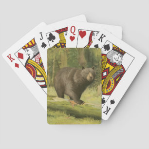 Jeu De Cartes Ours noir sur un tronc d'arbre