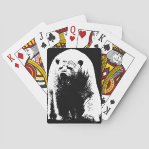 Jeu De Cartes Ours polaire noir et blanc Pop Art