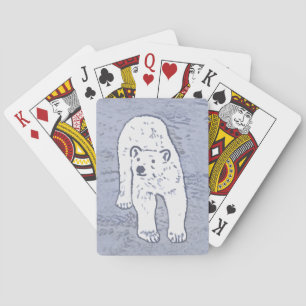Jeu De Cartes Ours polaire sur la peinture sur glace - Art origi