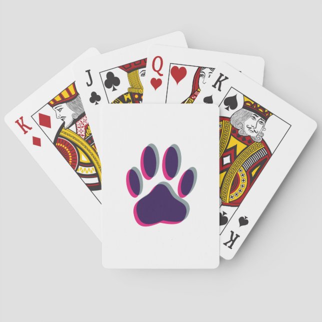 Jeu De Cartes Out of Focus Dog Paw Print (dos)