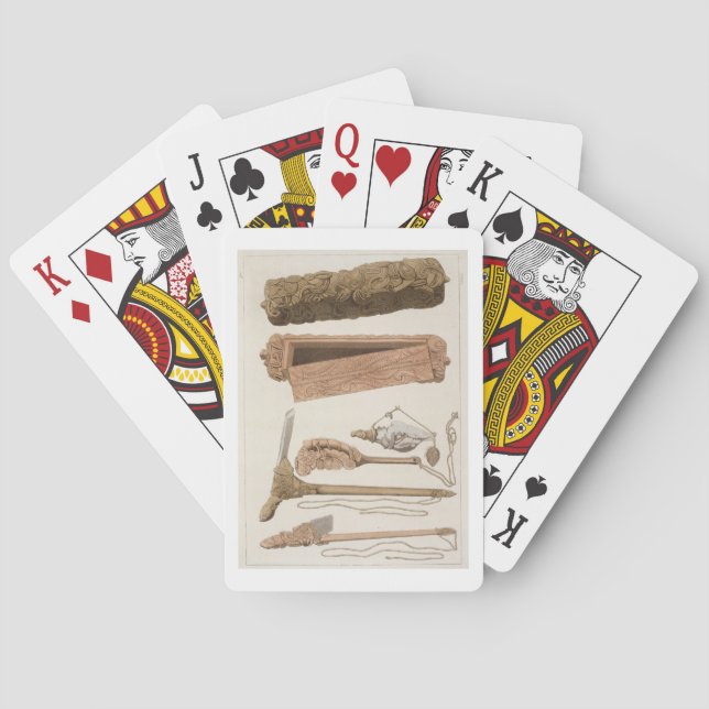 Jeu De Cartes Outils autochtones sculptés et décorés, illustrati (dos)