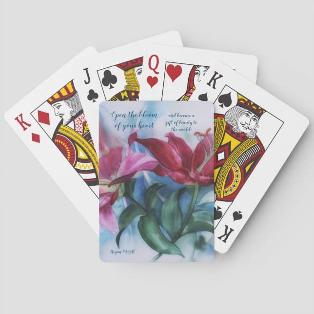 Jeu De Cartes Ouvrir les cartes florales florales en fleurs (dos)