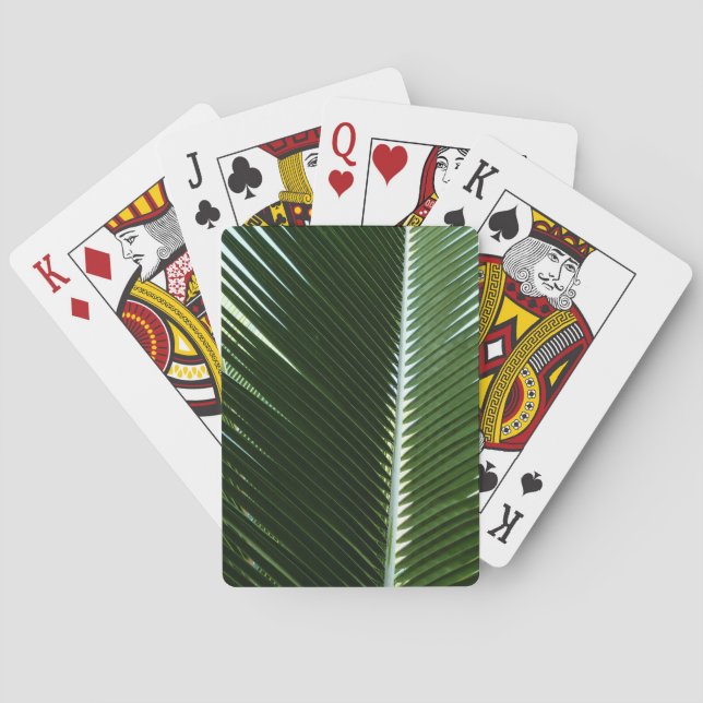 Jeu De Cartes Overlapping Palm Fronds Tropical Green Abstract (dos)