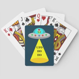 Jeu De Cartes OVNI de Noël Ho Ho Alien soucoupe volante