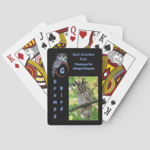 Jeu De Cartes Owl Best Grandpa Ever Cartoon Nom photo