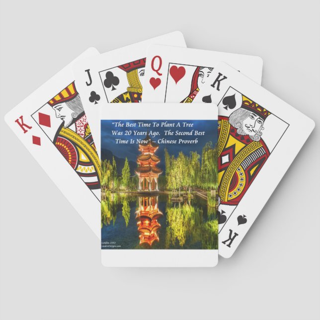 Jeu De Cartes Pagode Chinoise et Proverbe de la Nature (dos)