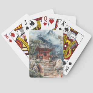 Jeu De Cartes Pagode de la Montagne Cramoisie Lavis d'Encre (2)