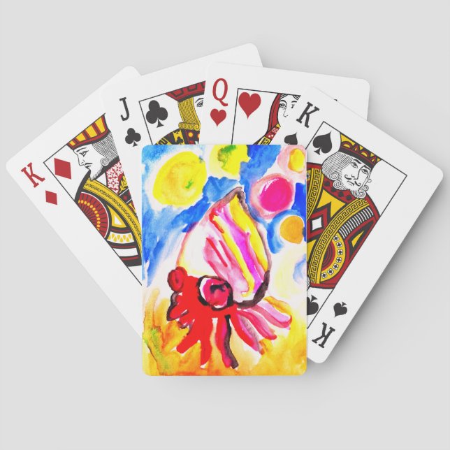 Jeu De Cartes pagure aquarelle amusant (dos)