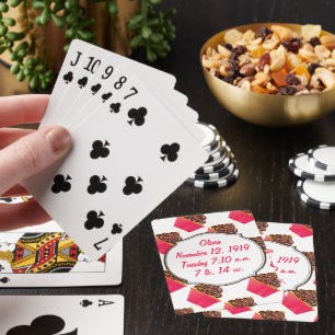 Jeu De Cartes Paillettes personnalisées rose pour cupcakes migno