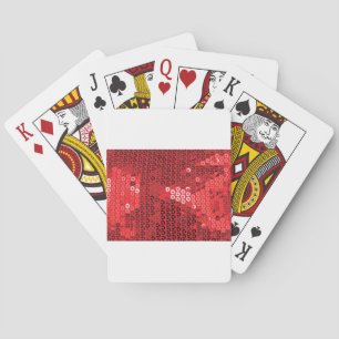 Jeu De Cartes paillettes rouges brillantes
