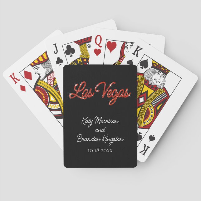 Jeu De Cartes Paillettes rouges de Las Vegas (dos)