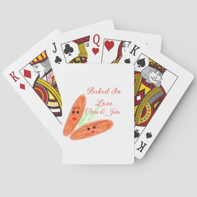 Jeu De Cartes Pain orange couple émoji cuit dans l'amour ajouter (dos)