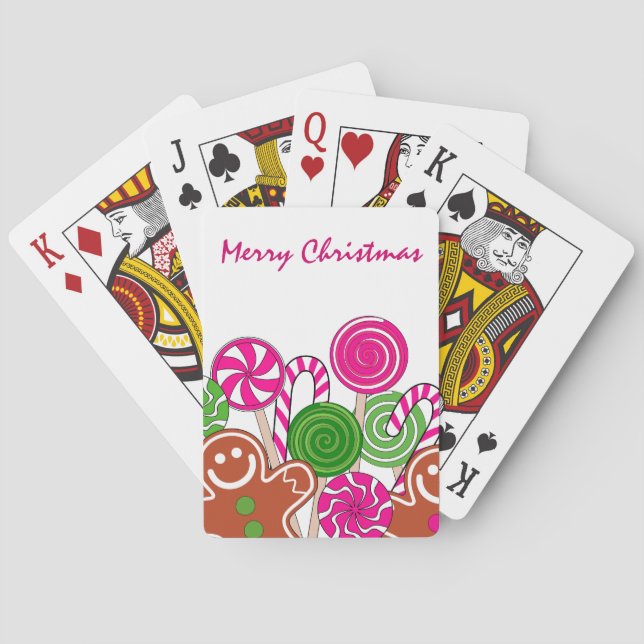Jeu De Cartes Pains d'épices de Noël rose tendance (dos)