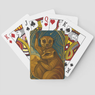 Jeu De Cartes Paire Meerkat Stylisée Sous Ciel Étoilé