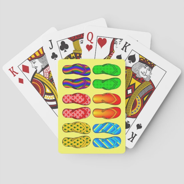 Jeu De Cartes Paires de l'été Flip Flops Plage Thème (dos)