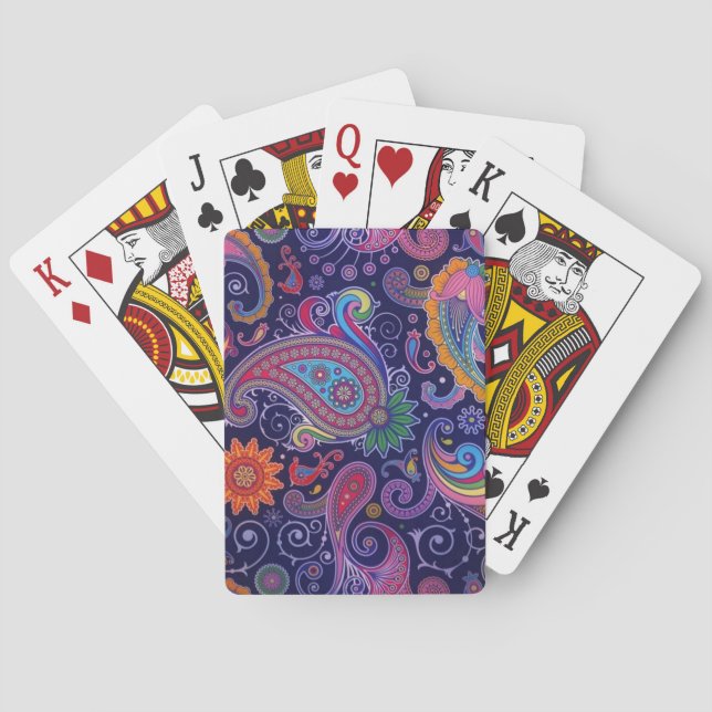 Jeu De Cartes Paisley violet rose (dos)