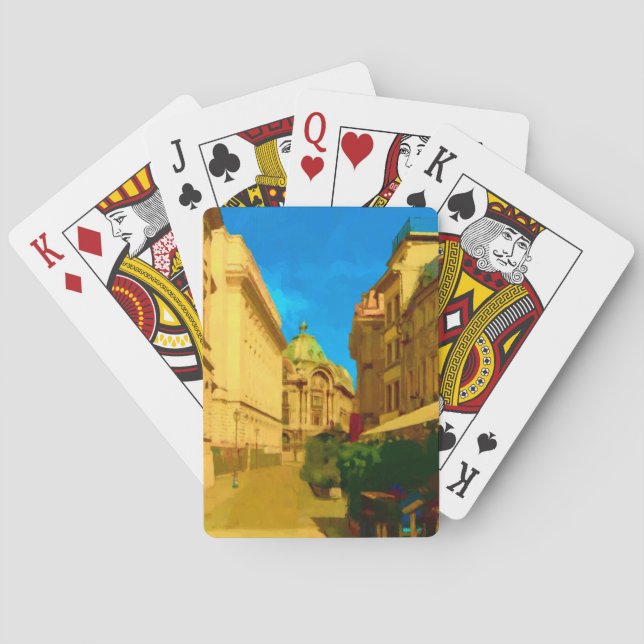 Jeu De Cartes Pallace Bucarest peinture numérique Art Imprimer (dos)