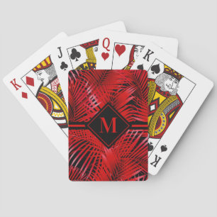 Jeu De Cartes Palme rouge monogramme