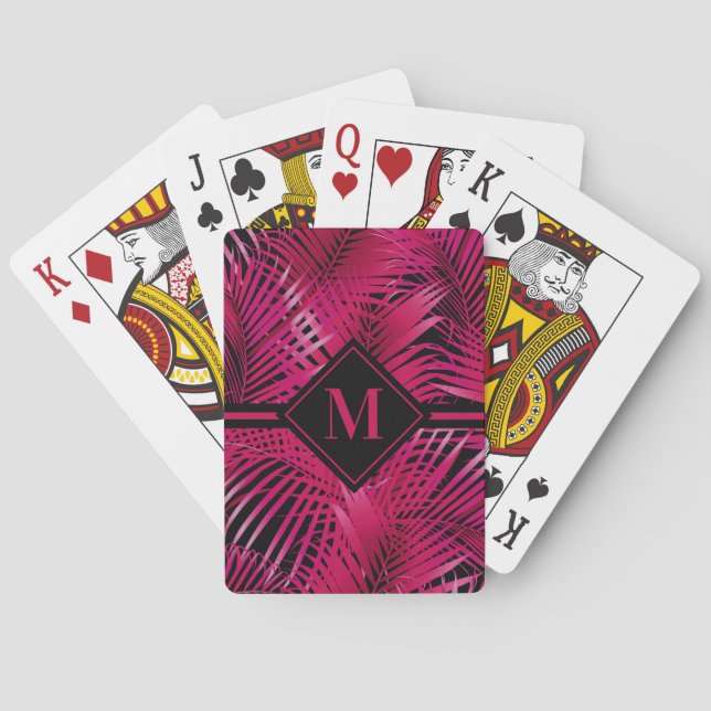 Jeu De Cartes Palmier rose chaud monogramme (dos)