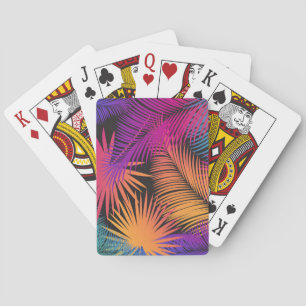 Jeu De Cartes Palmier tropical Feuille Jungle Rainbow