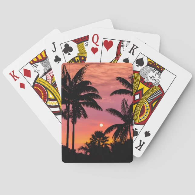 Jeu De Cartes Palmiers en ombre chinoise, Hawaï (dos)
