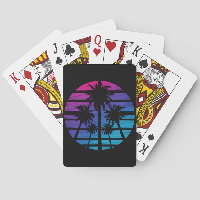 Jeu De Cartes Palmiers Plage Hawaïenne Vacances d'Été (dos)