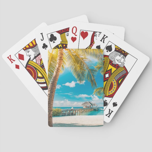 Jeu De Cartes Palmiers sur le coucher du soleil (dos)