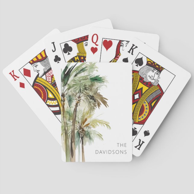 Jeu De Cartes Palmiers tropicaux modernes (dos)