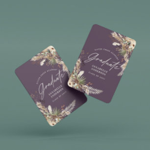 Jeu De Cartes Pampas diplômée eucalyptus élégant violet moderne