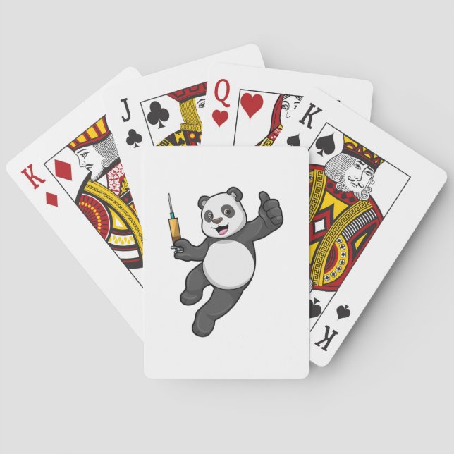 Jeu De Cartes Panda à la vaccination avec seringue (dos)