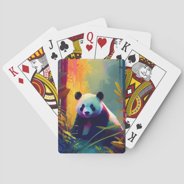 Jeu De Cartes Panda Animal Portrait Peinture Faune À L'Extérieur (dos)
