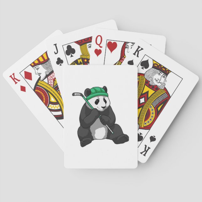 Jeu De Cartes Panda au hockey sur glace avec bâton de hockey sur (dos)