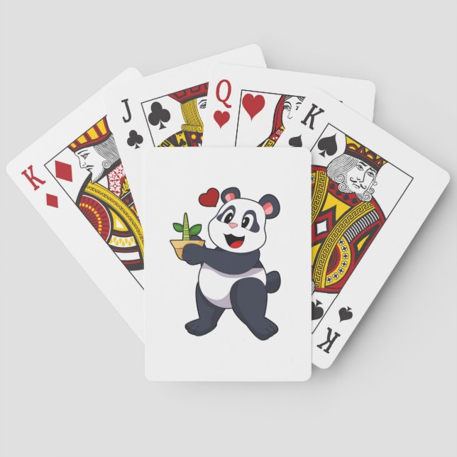 Jeu De Cartes Panda avec fleur de bambou (dos)