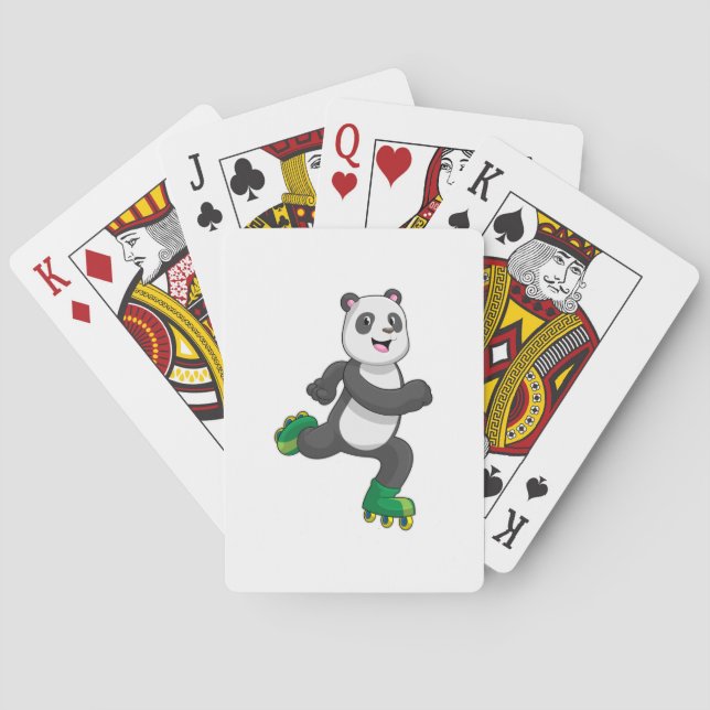 Jeu De Cartes Panda comme Patinage en ligne avec Roller skates (dos)