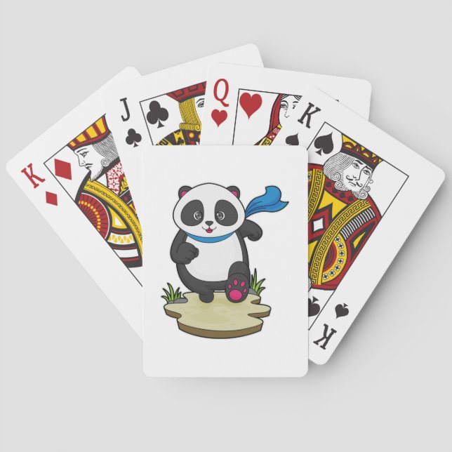 Jeu De Cartes Panda coureur avec Écarf (dos)